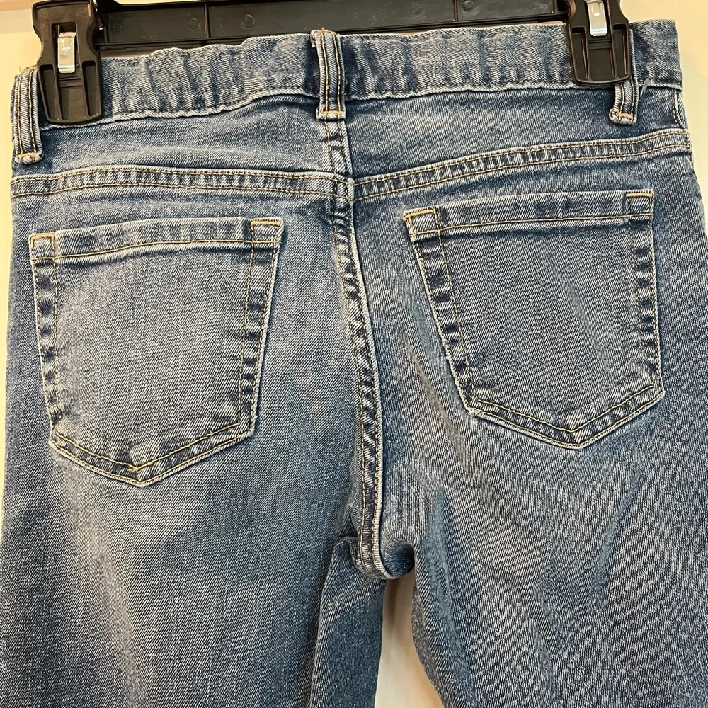 Old Navy Boys Flex Straight Jeans Medium Wash Adjustable Waist | 10 Regular